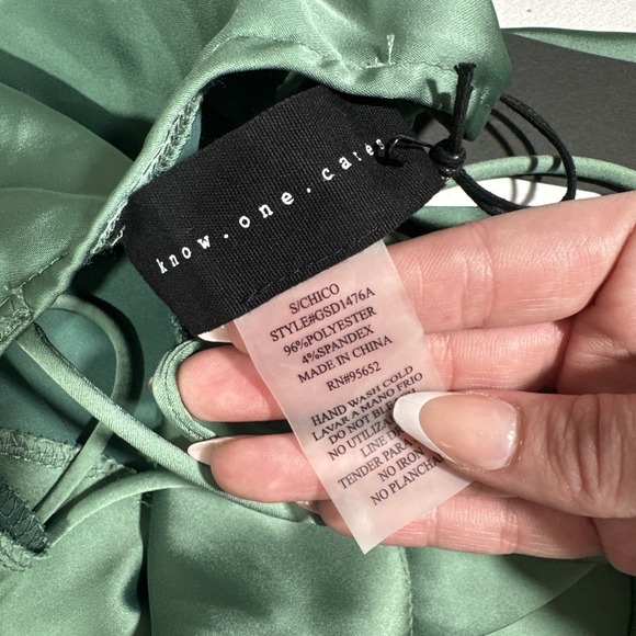 NWD Know One Cares [ Small ] Satin Bias Cut Maxi Dress in Green #7119 - Picture 6 of 16